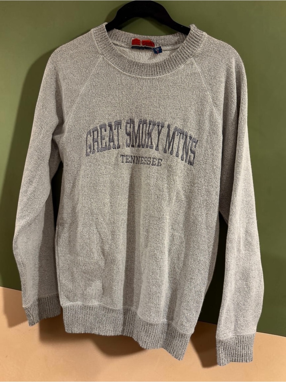 Great Smoky Mountains TN Sweater Knit Crewneck Sz S Parkcore Grandpa Style